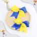 2PCS Oaoleer 8 Jumbo Cheer Bows with Tails, Yellow/Blue - Ideal for Girls Teen Softball Cheerleader Outfits - Buy Online on GoSupps.com