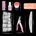 Nail Tips for Gel Nails - Venares 500 Half Cover Tips Set with Glue File Buffer Brush & Coffin Designs - Buy Online on GoSupps.com