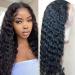 ISEE Hair Transparent Water Wave Lace Front Wigs Human Hair Pre Plucked 26 Inch 150% Density Brazilian 13x4 Lace Closure Deep Curly Wave Human Hair Wigs for Black Women Natural Black 26 Inch (Pack of 1) 13*4 Lace Front Wig