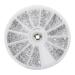 YIZAN Carousel Silver Rhinestone Boxes for Nail Art Manicure 1.5 mm Wheel