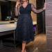 HANXIULIN Women's V Neck Evening Dress | Elegant Party & Cocktail Dress | Glitter Mini Ball Gown | Navy XL - Shop Now! - Buy Online on GoSupps.com
