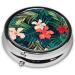 Summer Hawaiian Round Pill Box - Lightweight Moisture-Proof & Portable for Emergency Medication & Fish Oil | One Size - Buy Online on GoSupps.com