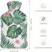Tropical Leaf Hot Water Bottle with Plush Cover - Hand Warmer for Adults & Children | 26.5x15.3cm - International Shipping Available - Buy Online on GoSupps.com