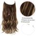Invisible Wire Hair Extensions 20 Inch Wavy Chocolate Brown to Caramel Blonde - Synthetic Hair Pieces for Women - Buy Online on GoSupps.com