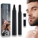 Beard Pencil Filler for Men - Black Beard Pen - Male Beard Brush Bristle Waterproof & Sweatproof Set Kit - Natural Long-lasting Coverage Mustache - Shape & Define Colour Enhance Styling Thickener