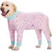 Rehabilitation Suit for Medium & Large Dogs - Breathable Full Body Pajamas for Post-Op Care Cone Collar Alternative Skin Protection - Size 34 Pink - Buy Online on GoSupps.com