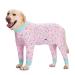 Rehabilitation suit for medium-sized and large dogs after operations breathable full cover dog bodysuit one-piece pajamas cone-e collar alternative surgical abdominal wounds and skin protection 38 pink