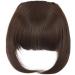 Medium Brown Clip In Bangs Hair Extensions - Thick Straight Neat Front Bangs Fringe for Women - Buy Online on GoSupps.com