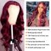 Burgundy Lace Front Human Hair Wig 24 Inch Body Wave | 99j Red Wine for Black Women 150% Density | Pre Plucked & Bleached Knots - Buy Online on GoSupps.com
