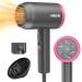 ANIEKIN Hair Dryer Portable Ionic Blow Dryer with Diffuser for Curly Hair 1875 Watts Blow Dryer with Nozzle for Fast Drying as Salon Compact and Lightweight Hairdryer for Travel Light Grey
