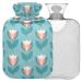 NAANLE hot water bottle with cover tulip flowers Transparent hot water bottle heat bottle for back pain relief handfoot warmer neck hot and cold therapy 2l