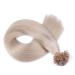 Keratin bonding - # gray - 40cm - 25 strands - 0.5g - 100% Remy real hair hair extension U -tip Exention High quality by Novon hair extensions with very high quality 25 bondings per 40cm 12.5g