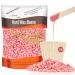 Acwoo waxing pearls 500g hot wax wax pearl wax application with 10 wooden spatulas for hair removal waxing intimate legs face arms armpits back depilation for woman man (pink)
