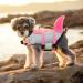 Emust Dog Life Jacket - Adjustable Safety Vest for Small/Medium/Large Dogs - Pink - Water Safety Pet Life Vest with Rescue Handle for Swimming & Beach - Buy Online on GoSupps.com