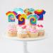Kids' Hippie Tie Dye Themed Happy Birthday Cupcake Toppers Set of 18 - Rainbow Tie Dye Party Baby Shower Party and Birthday Party Groovy Carnival Decorations for Boys and Girls - SugarGera - Buy Online on GoSupps.com