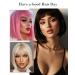 REECHO 11 Short Brown Bob Wig with Bangs - Synthetic Replacement Hair for Women - Chocolate Brown with Blonde Highlights - 11 Inch - Buy Online on GoSupps.com