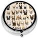 I Love French Bulldog Round Pill Box - 3 Compartment Portable Medicine Organizer | Travel-Friendly Decorative Pill Case in Black - Buy Online on GoSupps.com