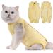Avont Katzenbody after op recovery suit clothing modal recovery castration spay weaning leak protection suit for cats abdominal wounds or skin diseases-yellow yellow s