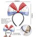 4th of July Sequin Headband Bow - Patriotic Hair Hoop for Independence Day Parade Party - Red White Blue Hair Accessory - Buy Online on GoSupps.com