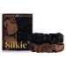SILKIE x2 Set 100% Pure Mulberry Silk Cream Coffee Black Large Oversized Scrunchies Silk Travel Pouch Hair Ties Elastics Hair Care Premium Ponytail Holder No Damage Cocoa
