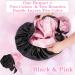 Jumbo Reversible Silk Satin Bonnet for Black Women - Adjustable Extra Large Night Cap for Braids and Curly Hair - Black Pink - Buy Online on GoSupps.com