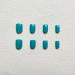 Buy Square Press on Nails - Short Cyan False Nails Glossy Full Cover Acrylic for Women & Girls 24Pcs DIY Manicure - Buy Online on GoSupps.com