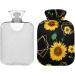 Golden Sunflower Watercolor Heat Bottles | 2L Hot Water Bag for Pain Relief | Ideal for Children & Adults - Buy Online on GoSupps.com