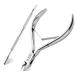 BLADEL Professional Cuticle Remover Set with Cuticle Cutter and Cuticle Pusher-Stainless Steel Cuticle Nipper and Cuticle Clippers Nail Care Tools for Pedicure Manicure for Fingernail and Toenail (2)