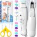 Baby Nail Trimmer Electric Kit - Baby Nail Clippers File w/ Led Light for Newborn, Infant, Toddler, Kids - Baby Manicure Fingernail Care Set w/ Scissors - Baby Essentials Must Haves Grinder Cutter White