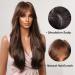 Buy Allbell Long Brown Curly Wig for Black Women - Red Highlights & Bangs - Synthetic for Daily Use - Buy Online on GoSupps.com