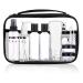 Empty Plastic Travel Bottles Containers, TSA Approved Travel Size Toiletries Tubes Kit for Liquids, Carry-On Set for Women/Men Clear