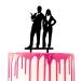 CARISPIBET wedding cake topper with groom & bride as spies hollywood spy movies inspired acryllic silhouette