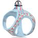 Heele dog harness for dogs dishes dog small soft mesh breast dishes for medium and small dogs adjustable reflective breathable puppy harness reflective flower cyan 2xs