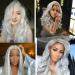Buy 26 Drag Queen Wigs - Heat Resistant Lace Front Synthetic Wigs with Natural Hairline in Cool Silver Gray for Cosplay - Buy Online on GoSupps.com