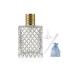 JJKMALL 100ml/3.4Oz Square Grids Carved Glass Fine Mist Atomizer Portable Refillable Empty Perfum Spray Bottle Travel Atomizer Bottle