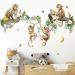 decalmile Wild Monkey Climbing Tree Wall Decals Jungle Animals Vine Leaves Wall Stickers Baby Nursery Kids Room Living Room Wall Decor F