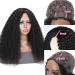UNICE Glueless 16 inch Kinky Curly V Part Wig | Upgrade U Part Human Hair Wig | Afro Kinky Curly V Shape Wig | No Sew with Clips | 150% Density Natural Black Color - Buy Online on GoSupps.com