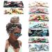 Scettar Beach Headbands for Women 9 Pack Women's Boho Headbands for Women Girls Wide Bohemian Knotted Yoga Headband Head Wrap Hair Band Elastic Hair Band Accessories for girl (A)