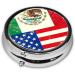 Mexican American Flag Round Pill Box - Lightweight & Moisture-Proof for Emergency Medication & Fish Oil - Buy Online on GoSupps.com