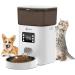 Ciays Automatic Cat Feeders, 5.6L Cat Food Dispenser Up to 20 Portions Control 4 Meals Per Day, Pet Dry Food Dispenser for Small Medium Cats Dogs, Dual Power Supply & Voice Recorder 4L White