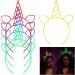 amangul Thin Side Unicorns Headband Luminous Hair Hoop Fashion Women Halloween Party Hairstyle Lightweight Light up Headwear(Yellow) - Buy Online on GoSupps.com