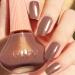DouborQ Dark Nude Glitter Nail Polish Long-lasting Glossy Nail Art Varnish (11) Glitter Dark Nude