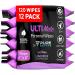 Lavender Body Wipes for Women - 120 Extra Thick Deodorant Wipes - Rinse-Free Wet Wipes for Body & Face - 12 Pack - (120 Wipes, 6 x 8 Lavender) - Buy Online on GoSupps.com
