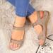 Shop Women's Vintage Peep Toe Sandals - Flat Summer Casual Shoes in Red & Gray (EU Sizes 37-40) | Perfect for Every Occasion - Buy Online on GoSupps.com