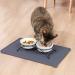 Elaikka 19x12 Large Black Silicone Pet Food Mat - Non-Slip, Waterproof & Easy to Clean - Raised Edge Cat & Dog Feeding Mat - Buy Online on GoSupps.com