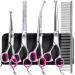 Gimars Professional 4CR-Edelstahl-6-in-1 care scissors for dogs with a round security tip robust titanium-coated veterinary scissors for dogs cats and other animals pink