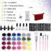 Glitter Tattoos Kit - 24 Colors Waterproof Temporary Tattoos with Stencils, Brushes, Glue, Ink - Body Nail Art, Festival Party - 4 Bottles Ink Included - Buy Online on GoSupps.com