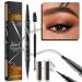 Eyebrow Pencil Microblading Eyebrow Pen Magical 2-in-1 Dual-Ended Eye Brow Pencils for Girls Women 4-Fork-Tip & Precise Brush-Tip DarkBrown