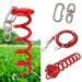Dog Tie Out Cable and Stake - 360 No Tangle Heavy Spiral Dog Yard Stake and Leash for Small Medium Large Dogs Up to 100 lbs - 30ft Dog Chain Leash for Outside Yard Beach Lawn (Red)