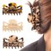 Tortoise Claw Hair Clip for Women Hair Grip Leopard Print Barrettes French Vintage Design Large Hair Jaw for Thick Thin Curly Straight Long Hair (Rectangle) (4.3 Inch  Multi-colored) Medium Irregular spot